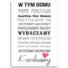 Canvas Print, In This House Typography