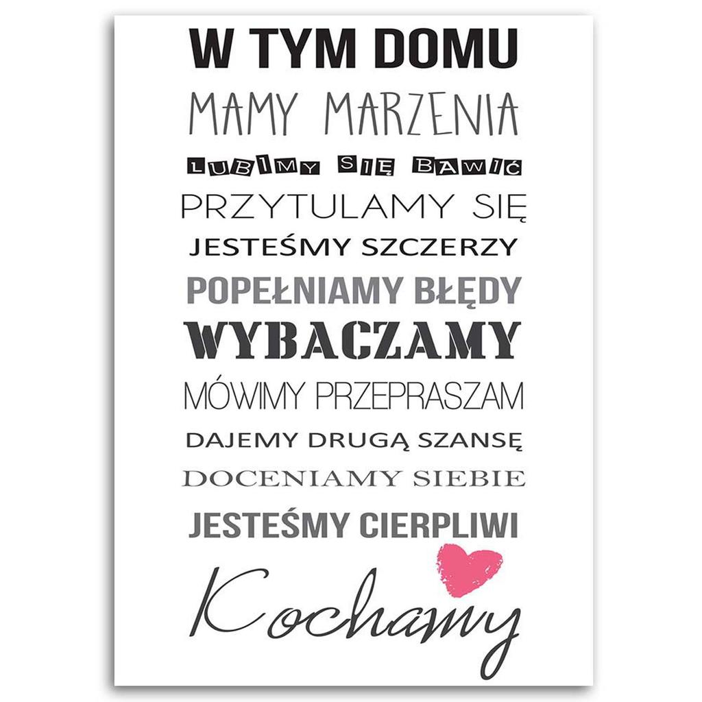 Canvas Print, In This House Typography