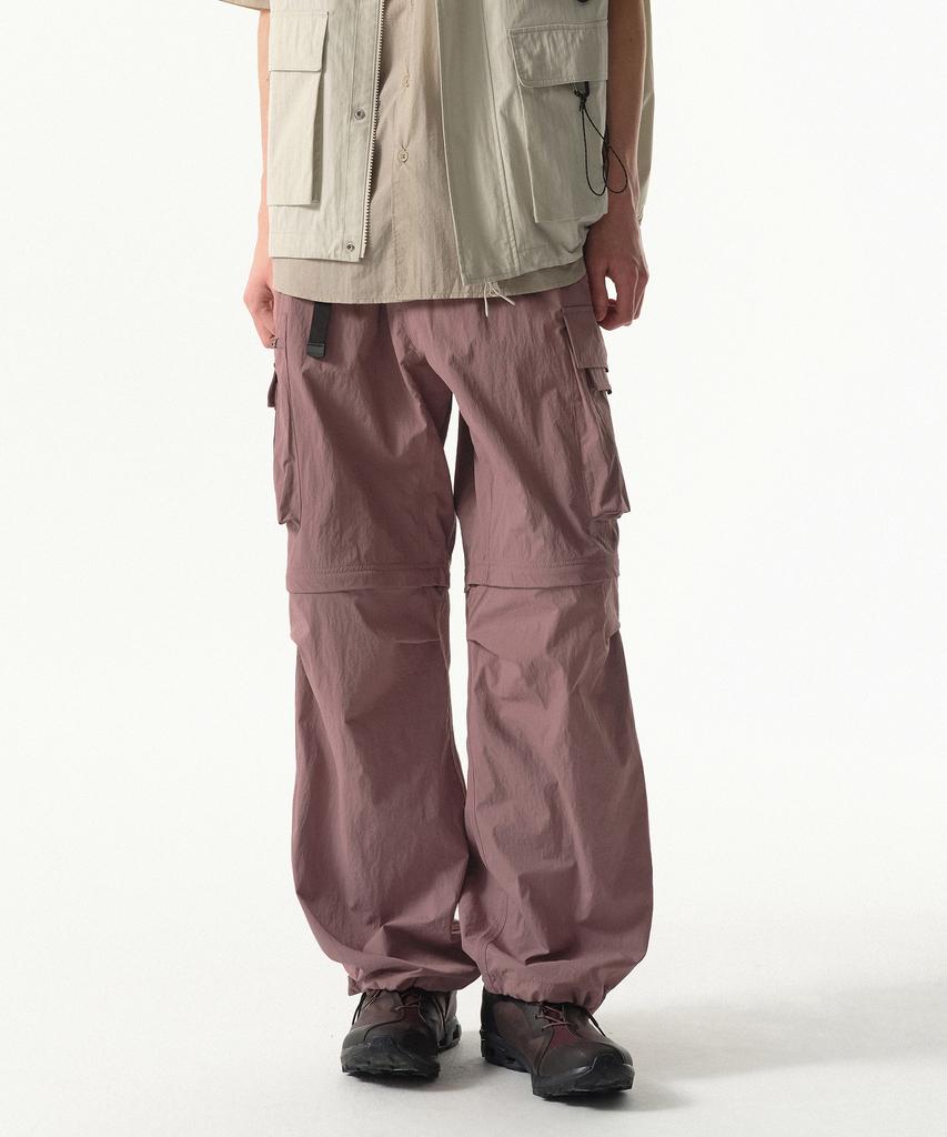 Musinsa Standard [City Leisure] Wide Belted Detachable Cargo Pants [Smoke Pink]