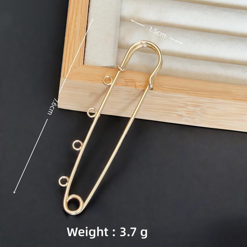 Colorfast Electroplated Safety Pin Brooch with Loop Holder for Sweaters and Pants