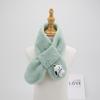 Adorable Kids' Furry Dog Scarf for Autumn/Winter - Cozy Single Color Cross Neck Warmer