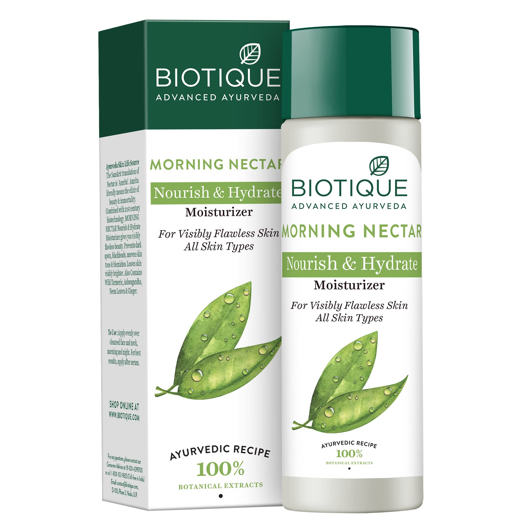 Biotique Morning Nectar Flawless Skin Moisturizer Lotion L Prevents Dark Spots, Blackheads And Blemishes L Visibly Flawless Skin L Nourishes And Hy