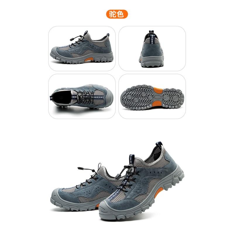 Letní pracovní obuv Pánská ocelová špička Proti nárazu, Proti propíchnutí, Protiskluzová, Prodyšná a deodorantní bezpečnostní obuv