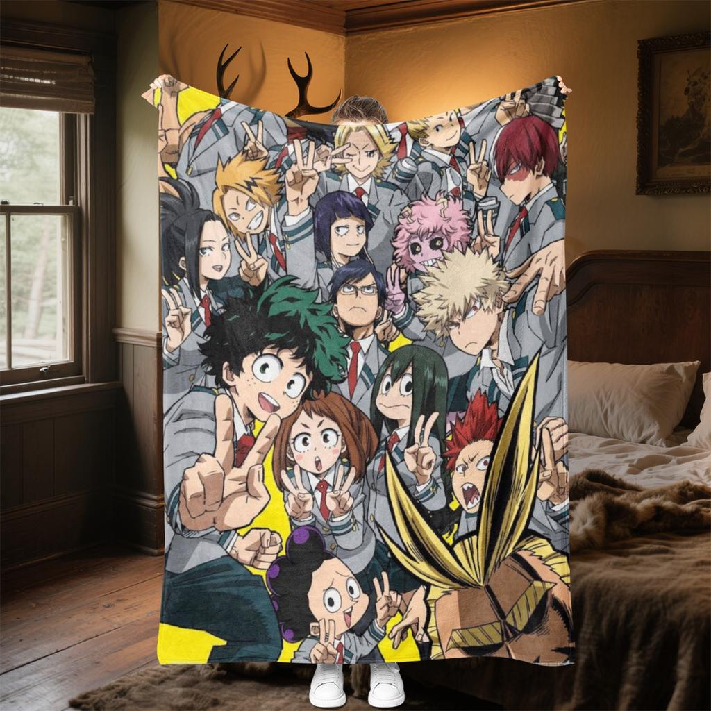 Hero Academia Anime Blanket Soft Comfortable All Seasons Suitable Sofa Office Nap Travel Festive Gift