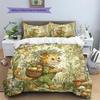 Forest Leopard  Pattern Bedding Quilt Set Quilt Cover Pillowcase Home Decoration  Gift (1 * Duvet Cover + 2 * Pillowcase, Without Core)
