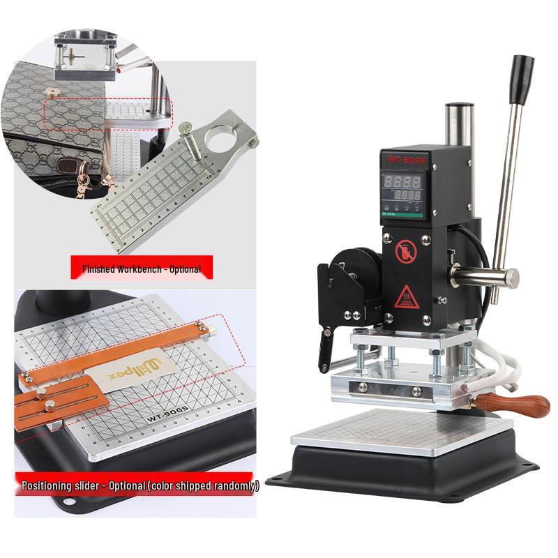 WT-90GS-T Manual Hot Stamping Machine for Embossing PU Leather, Notebooks, Beads, and Cards