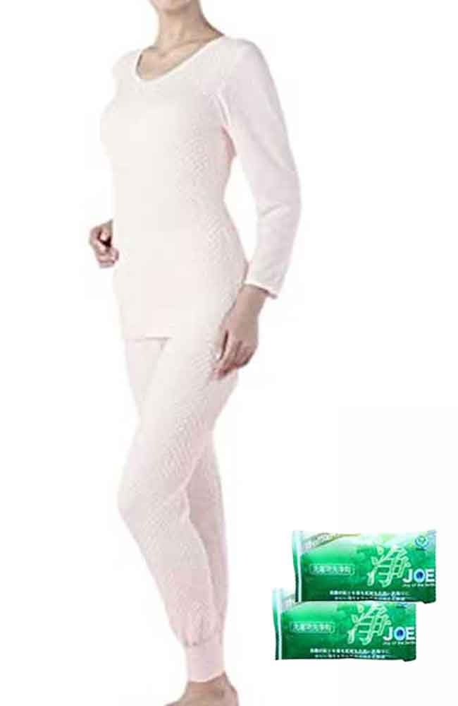 

Hidamari Kiwami Верх и низ Сделано в Включает 2 x 30г Стиральный порошок JOE Здоровое термобелье для холодной погоды Размер Мужской/Женский Комплект, Япония, Бутылки,