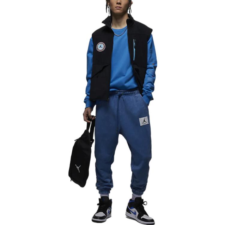 Jordan Essential Statement Wash Fleece Pants Men Bottoms Solid-Blue DR3090-485