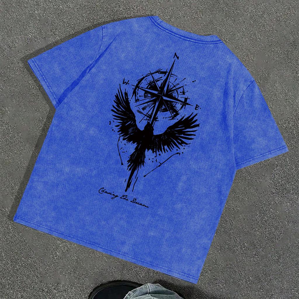 Men's Graphic Tees Shirt Unisex Cotton Oversized T-Shirt Short Sleeve Vintage Streetwear Casual Tee Top