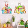 Happy Easter Decor Door Pendant Paper Rabbit Egg carrot Welcome Sign Hanging Ornament Easter egg hunt Spring Party Wall decor