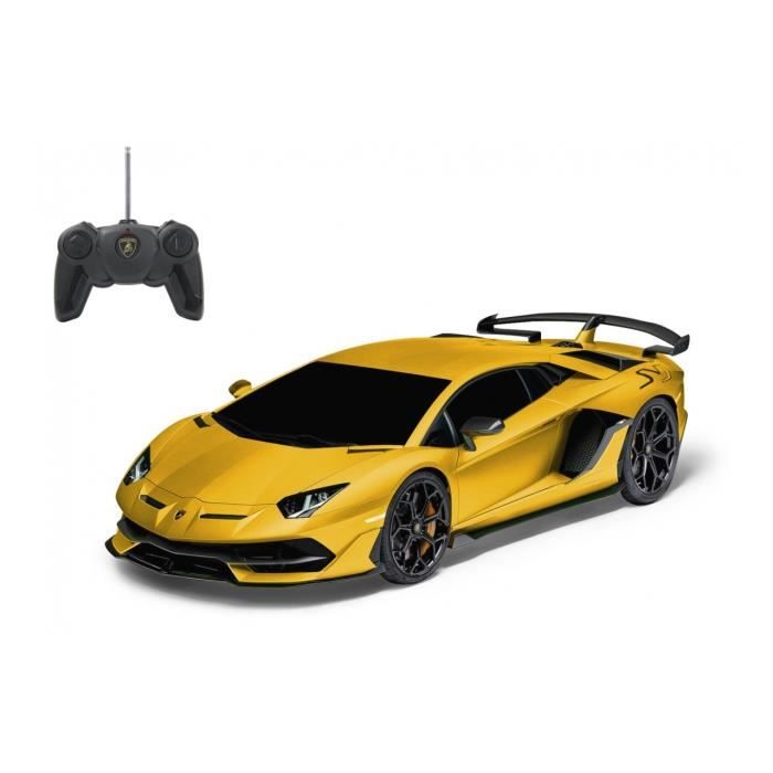 Voiture télécommandée Rastar Lamborghini Aventador SVJ jaune 1:24 pour garçons