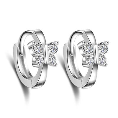 Fashion Jewelry 925 Sterling Silver Earrings ,Flowers Inlaid With Zircon Earrings ,Used For Women Wedding Jewelry Gifts