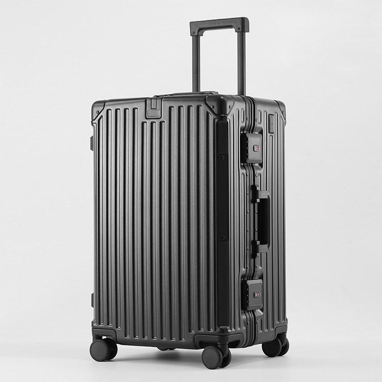Large 24/26-Inch Multifunctional Aluminum Frame Suitcase with Universal Wheels for Men & Women's Travel