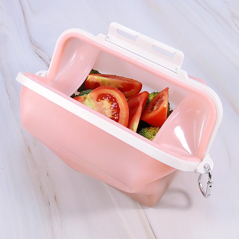 Sheng Bang Rong Silicone Collapsible Fresh-Keeping Lunch Box: Portable, Food-Grade Container for Snacks, Fresh Fruit, and More