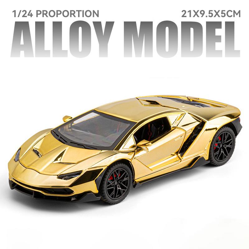 

1/24 Lamborghini LP770-4 Alloy Electroplated Sports Car Model Diecasts Metal Racing Super Car Vehicles Model Sound Light Kids Toy Gift золотистый