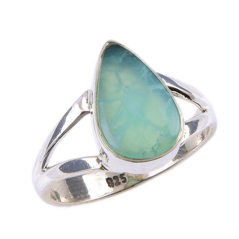 Natural Chrysoprase Gemstone Handmade 925 Solid Sterling Silver Ring Size 6 v6D65