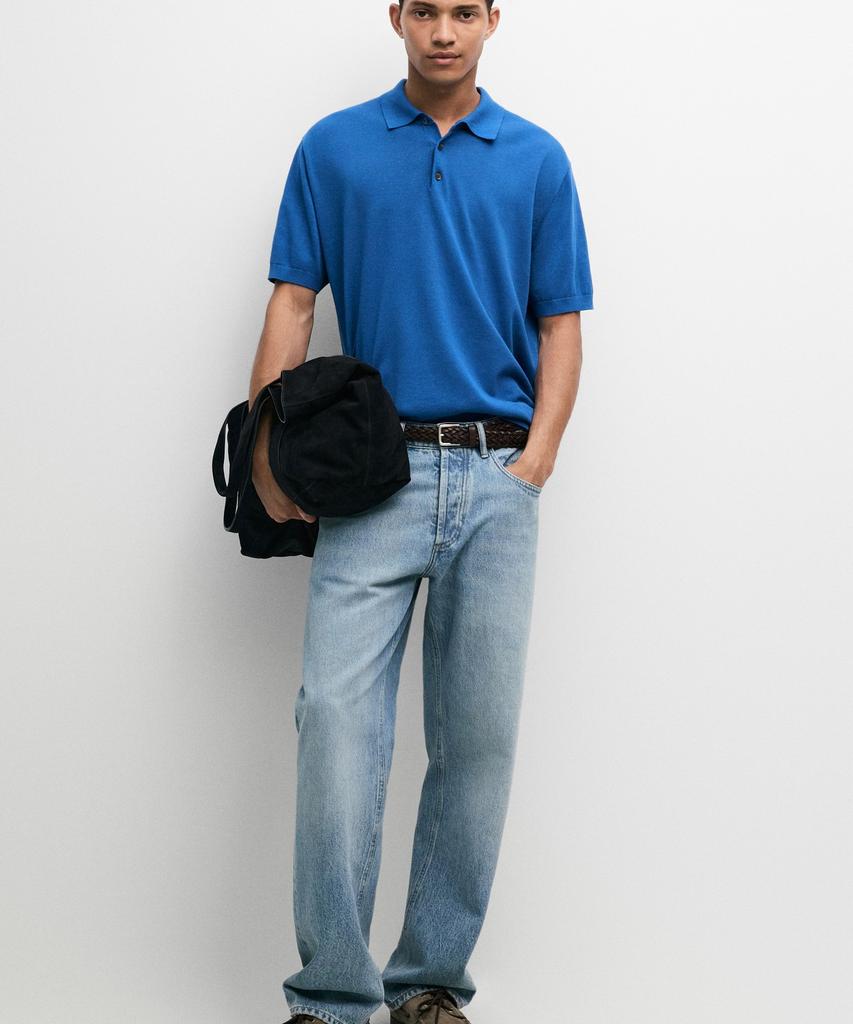 Masimodutti 100% Cotton Knit Polo Shirt