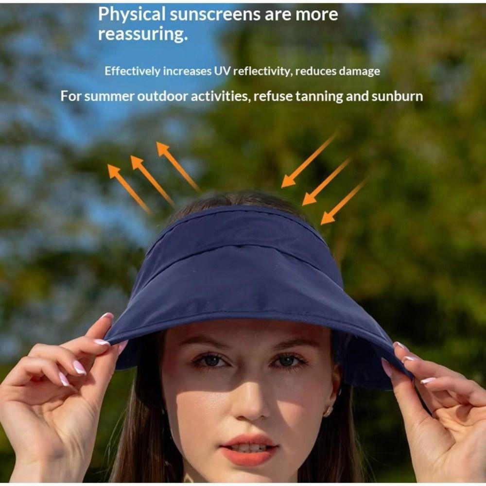Breathable Large Brim Sun Hat UV Protection Empty Top Hat Creative Woman's Sunshade Hat Travel