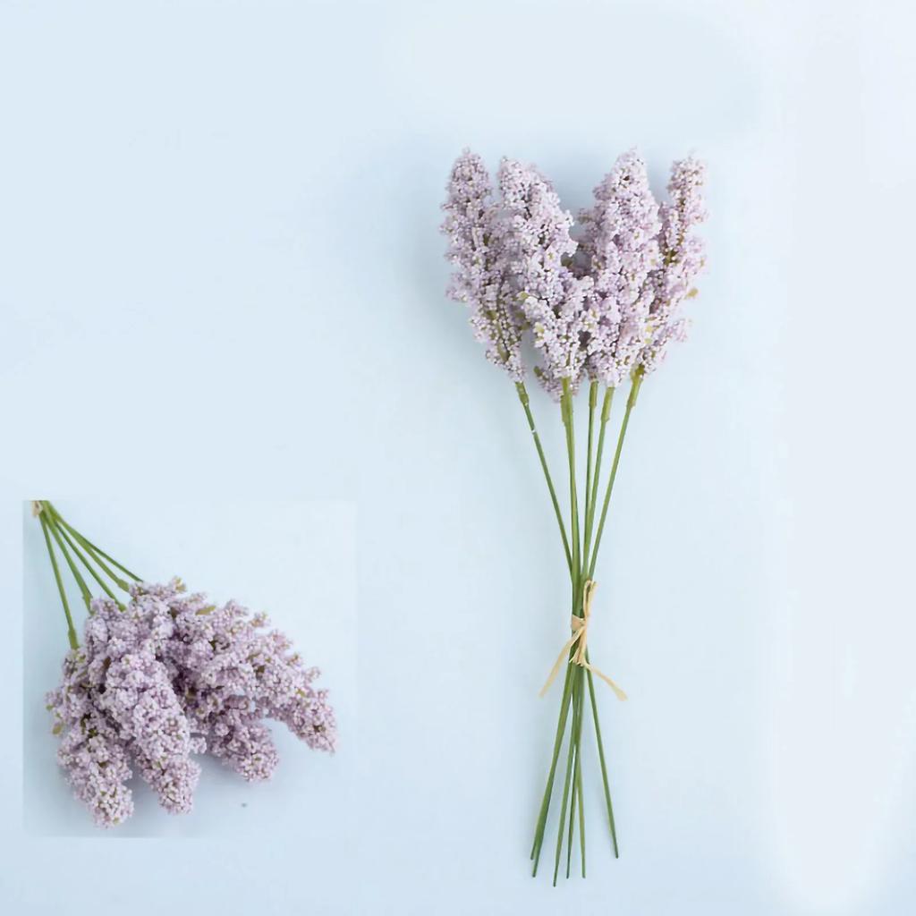 6pcs Artificial Lavender Floral Fake Lavender Plant Bouquets Wedding Millet Flower Shop Home Decoration Photography Arrangement