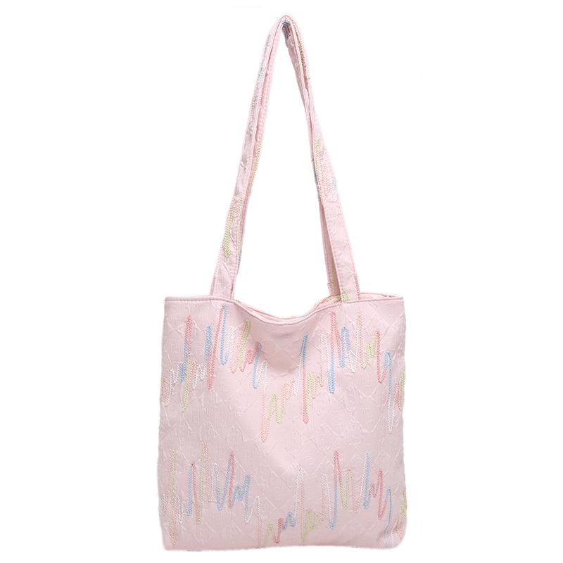 

Новая нишевая модная портативная женская сумка большой вместимости простая наплечная сумка сумка-тоут легкая сумка-мессенджер розовый