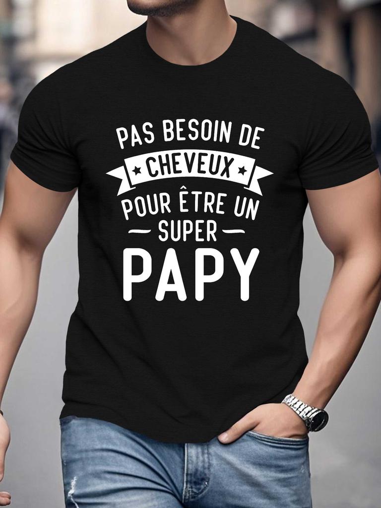 Funny French Happy Father s Day Men's Short Sleeve unisex T-Shirt Summer unisex T-Shirt Top