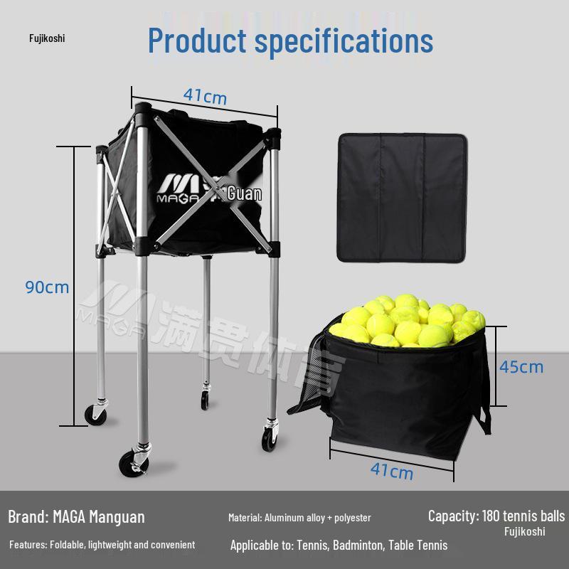 Skládací přenosný vozík na skladování a sběr tenisových míčků