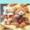 Cute Plush Bear Keychain With Checkered Cape Design For Gift And Bag Decoration