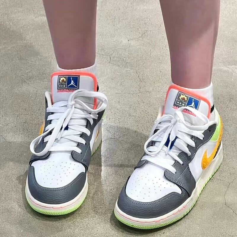 Jordan 1 Low White Coconut Milk Ghost Green Laser Orange (GS)