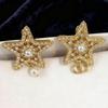 = Letter Five-pointed Star Full Diamond Earrings, Earrings, High-end Temperament, Light Luxury, Fashion Temperament, Versatile