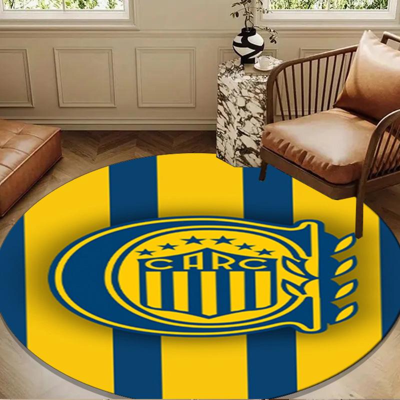 Rosario Central Crest Round mat, Anti-slip Circle Carpet Chair rug For livingroom,Bedroom, doormat home decor Gift Christmas Gifts