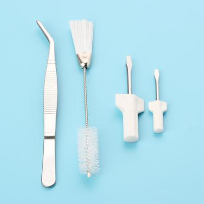 Sewing Machine Cleaning Tool 4-piece Set, Double-head Cleaning Brush, Machine Universal Screwdriver, Pointed Tweezers