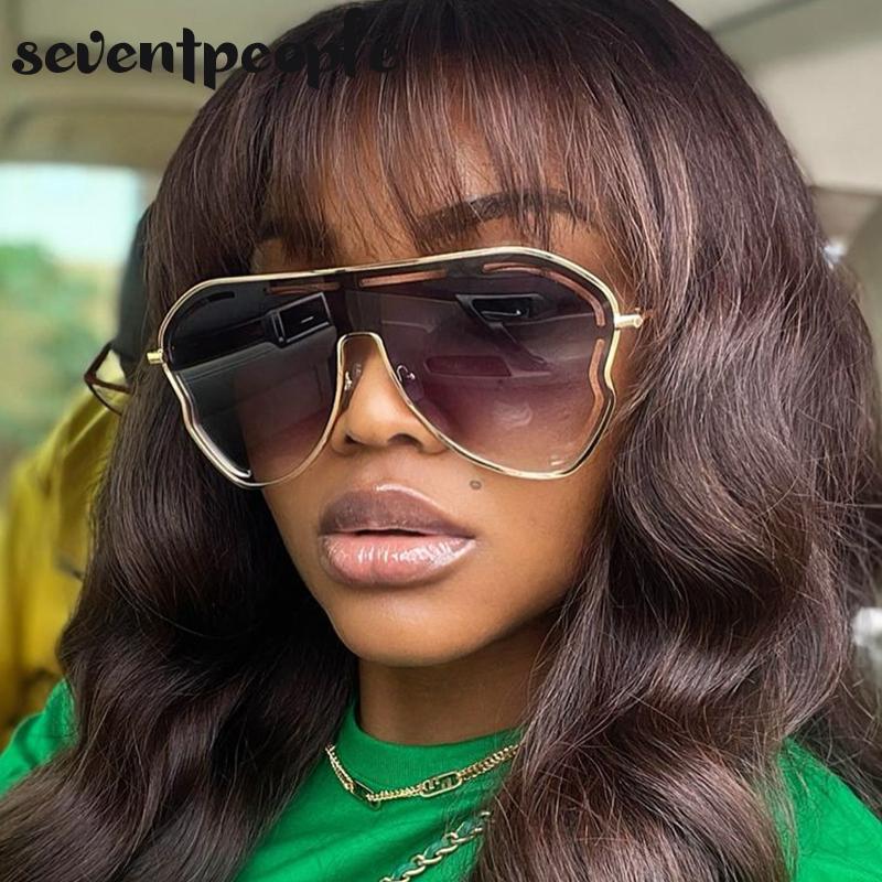 Oversized Square Shield Sunglasses Women Big Frame  Luxury Brand Butterfly One-Piece Sun Glasses For Ladies Eyewear UV400