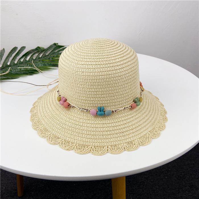Straw hat women's summer sunshade seaside beach ears cool hat fashion sun hat basin hat sun protection foldable travel hat