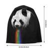 Pandalicious Rainbow Colorful Autumn Female Warm Beanies Double Used Windproof Bonnet Hats