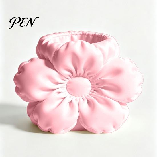Modern Minimalist Pen Holder Satin Flower Holder, Petal Design Desk Organizer, Durable Stationery PLA Desktop Storage Container, for Home Office