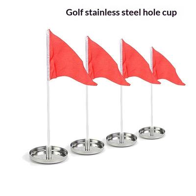 Golf Practice Equipment Flag Holder For Putting Holes Cup Sturdy Stainless Steel Practice Golf Cup Small Red Flag Golf Supplies