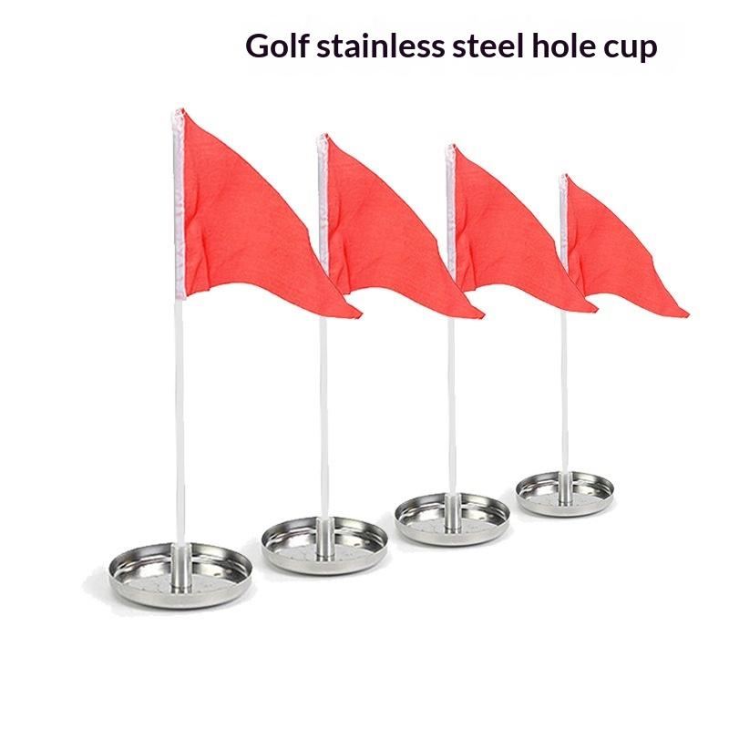 

Golf Practice Equipment Flag Holder For Putting Holes Cup Sturdy Stainless Steel Practice Golf Cup Small Red Flag Golf Supplies one size