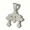 Hot Selling Men's Hip-hop Cuban Chain Necklace Alloy Inlaid with Rhinestones, 30 Character Stand Pendant, Personalized Rap Accessory