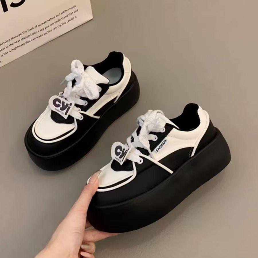 Premium sense versatile heightening thick baseplate shoes women's new spring and autumn leisure sports muffin shoes