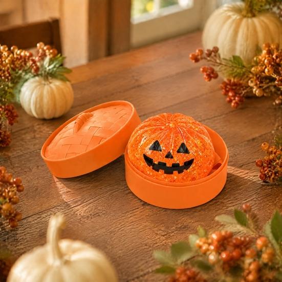 Steamed Bun Stress Relief Toy 1/4/5Pcs Halloween Dumpling Squeeze with Steamer Box Cartoon Glitter Portable Relievers Toy Ball Fidget for