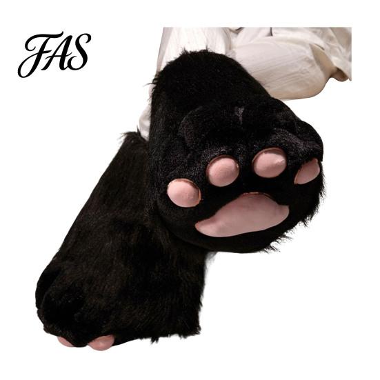Flauschige Pfotenhandschuhe 1 Stück Tierhandschuh Stiefel Plüsch Pelzig Schuh Niedliche Katze Cosplay Zubehör für Kostümpartys Thema Weich