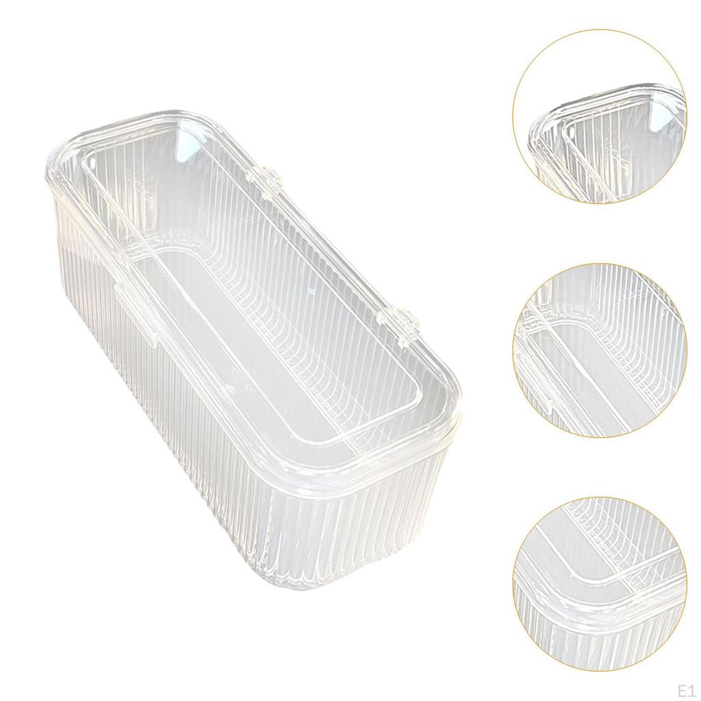 Nail Art Aufbewahrungsbox mit Deckel, staubdicht, große Kapazität, kompakt, praktisch, klar