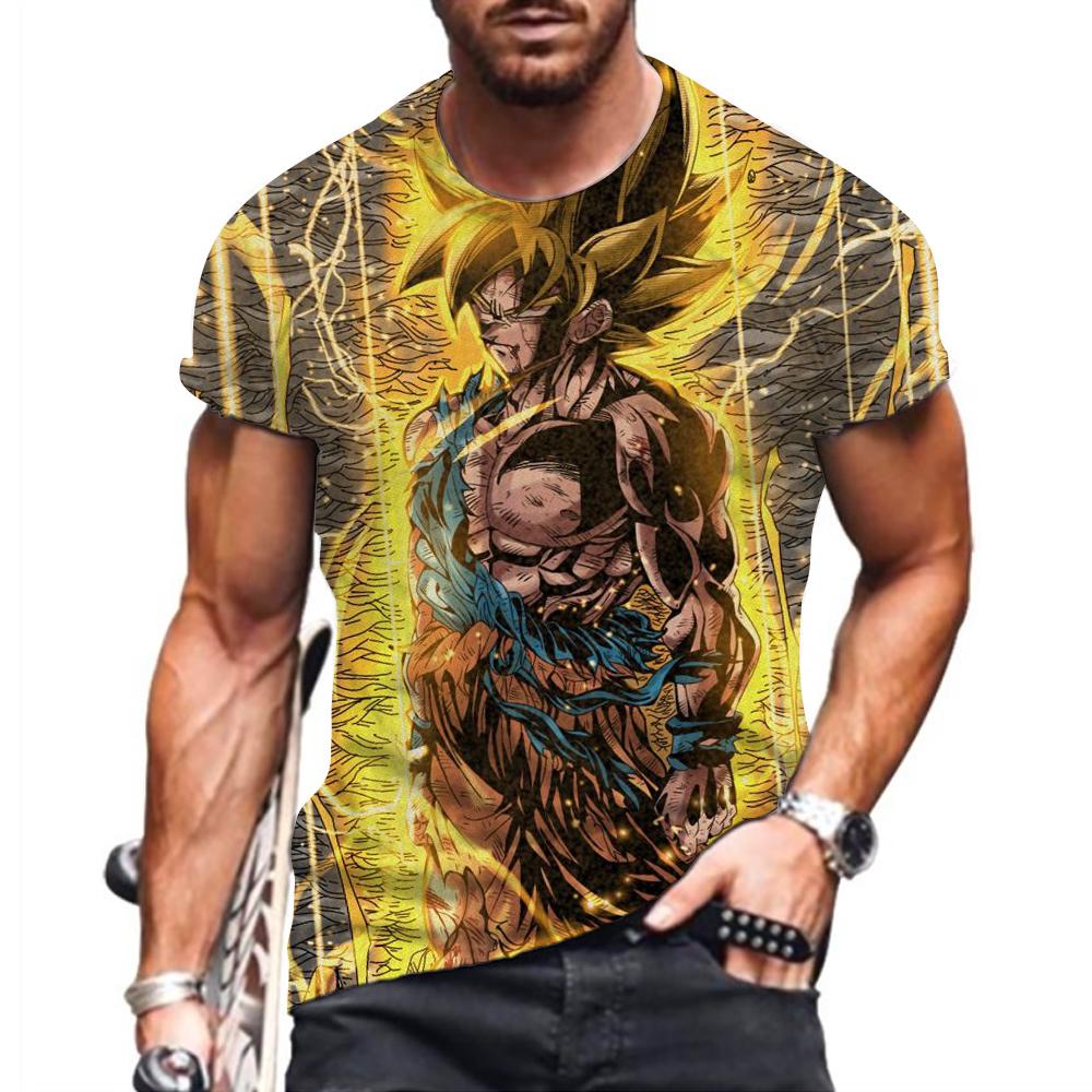 Oversized Men's T-shirt Clothing Hip Hop Dragon Ball Harajuku Style T-shirts Anime Vegeta Tops Streetwear