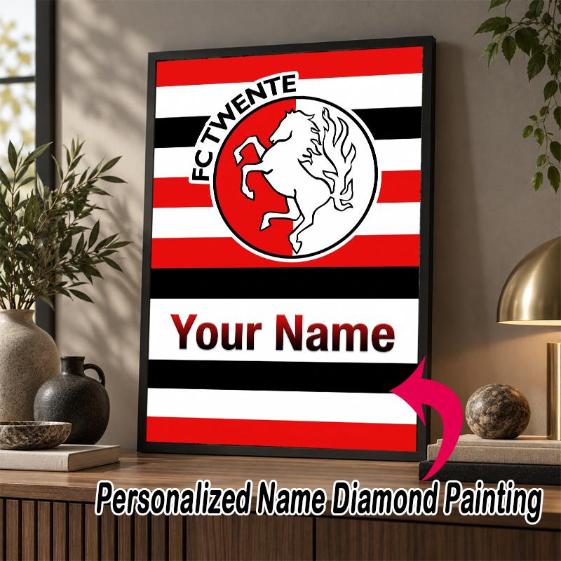 Custom Name FC Twente 5D Diamond Painting Personalized Full Drill Diamond Art Kit Gift