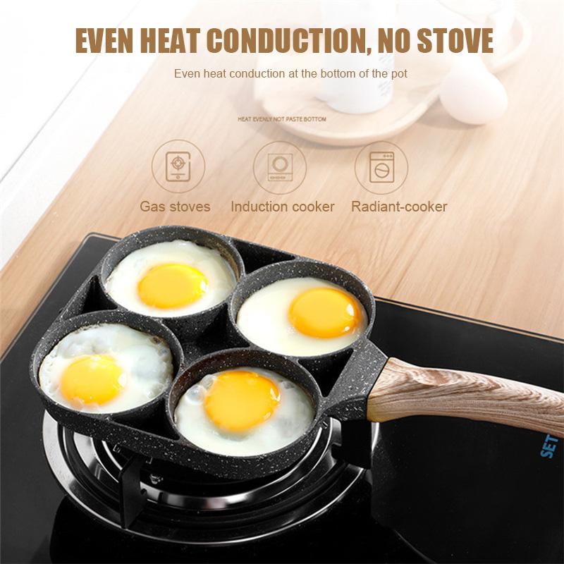 Nonstick Pan With Four Holes Flat Bottom Suitable For Home Cooking