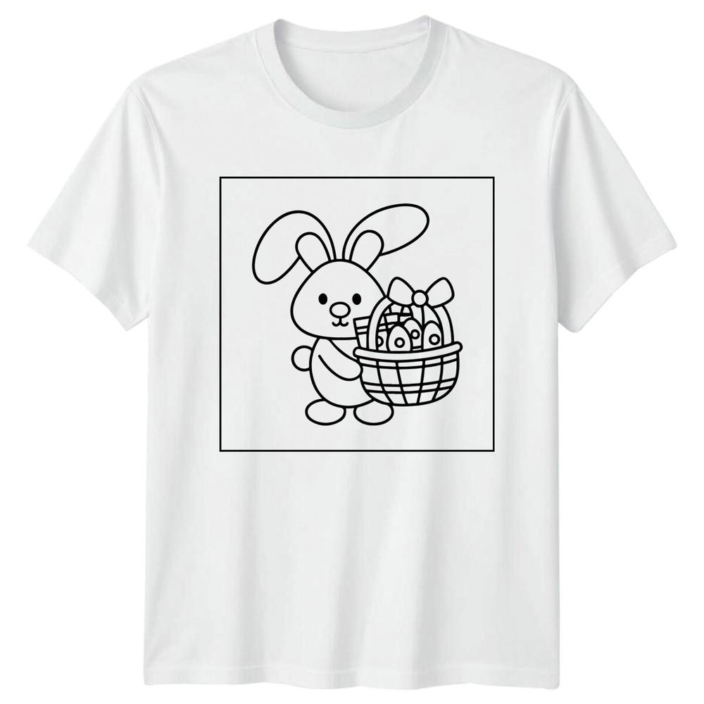 Easter Bunny Basket Holiday Unisexs TShirt Ladies Tee Graphic Top Unisex S