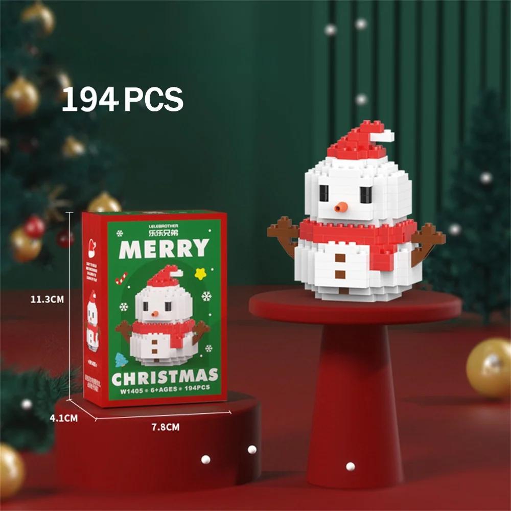 Knew Built Christmas Micro Mini Building Blocks Toys - Santa Claus, Christmas Tree, Reindeer, Snowman Elements - Perfect Gifts