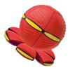 Flying Saucer Ball Magic Deformation Ball with Light Decompression Flying Flat Throw Disc Balls Parent Child Interactive Toy with Light Red
