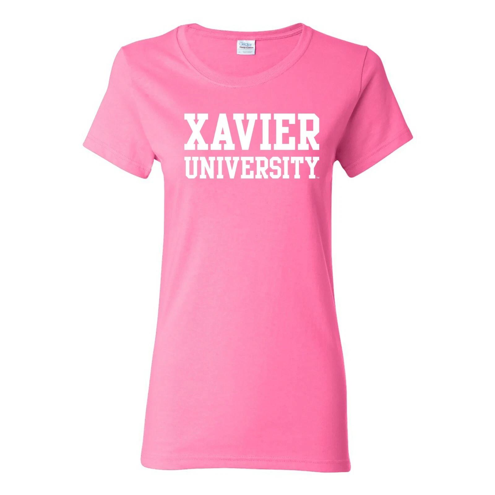 Xavier Musketeers Basic Block Womens Pink T-Shirt - Azalea XL
