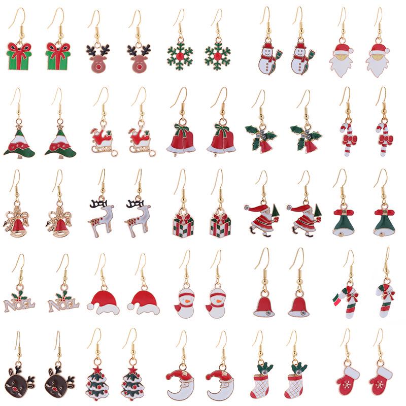 Christmas Earrings: Small Santa, Reindeer, Snowman Studs